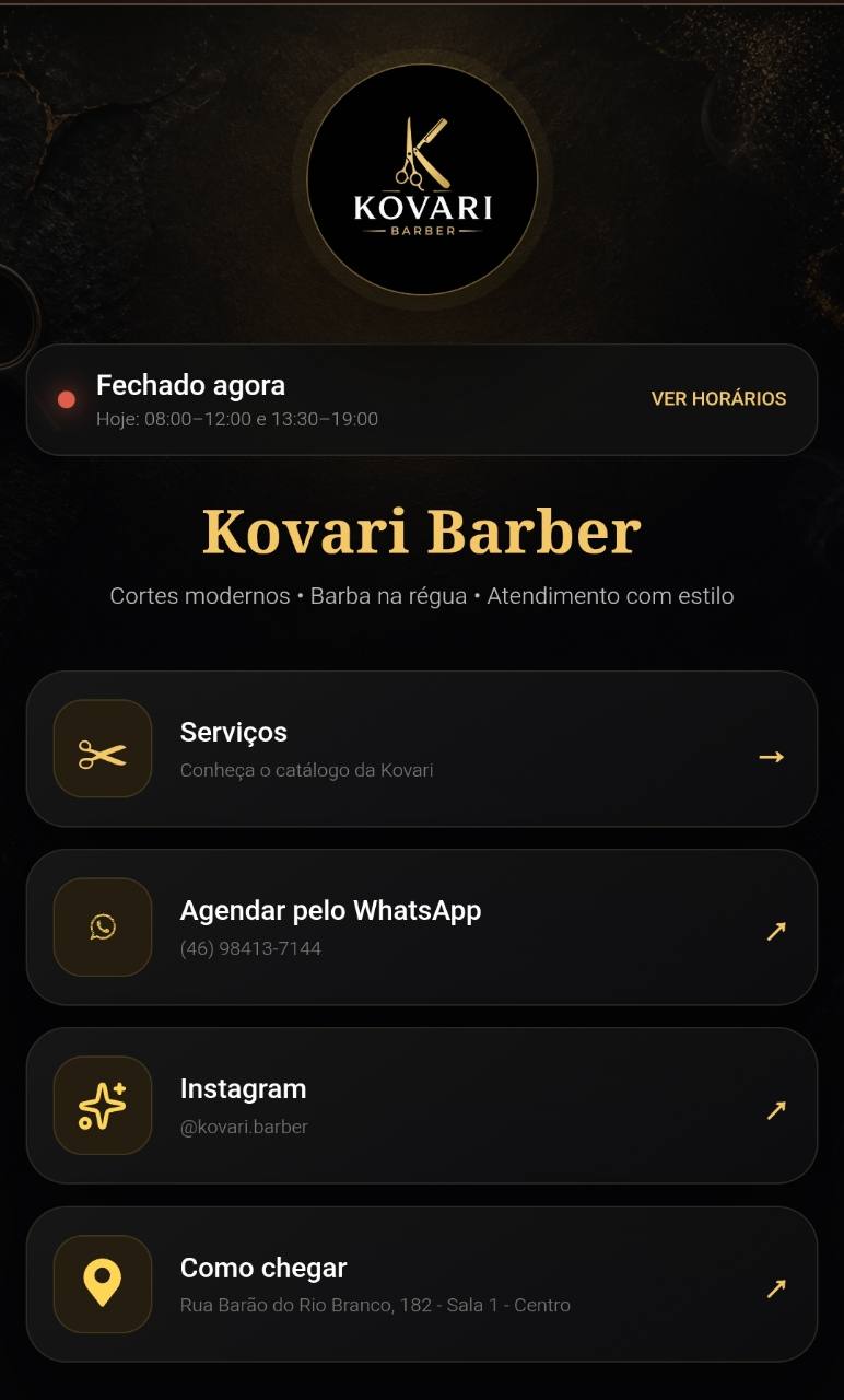 Print da página Kovari Barber